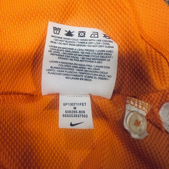 Nike Golf Performance Polo Shirt Size Medium Orange Short Sleeve Half Button Up - Picture 8 of 10